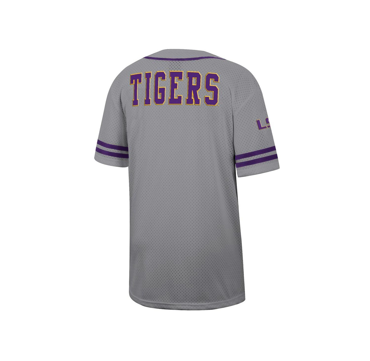 Men's Gray LSU Tigers Free Spirited Baseball Jersey