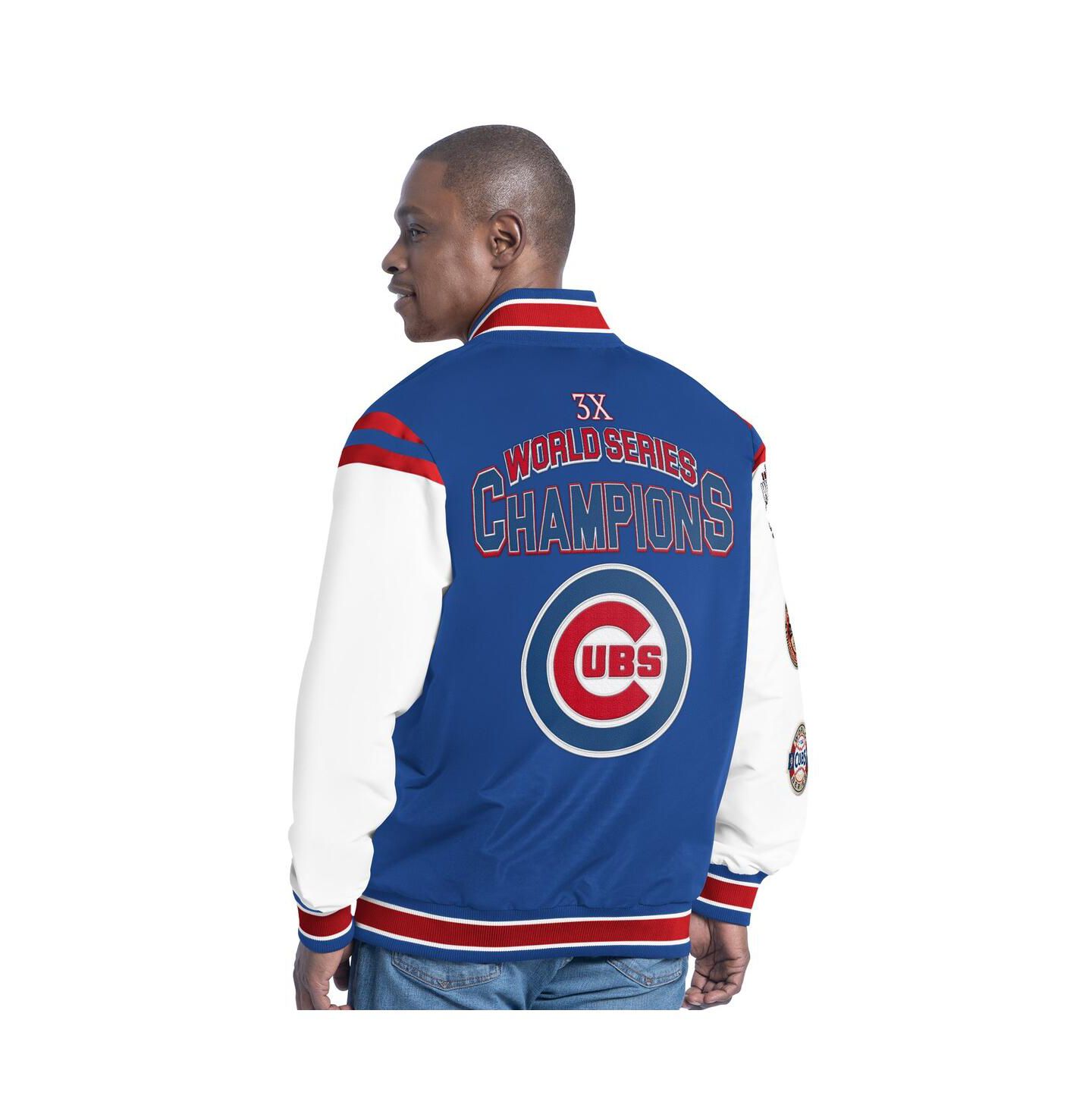Мужская куртка G-III Sports by Carl Banks Royal Chicago Cubs Recruit Commemorative Full-Snap Varsity — фото 2