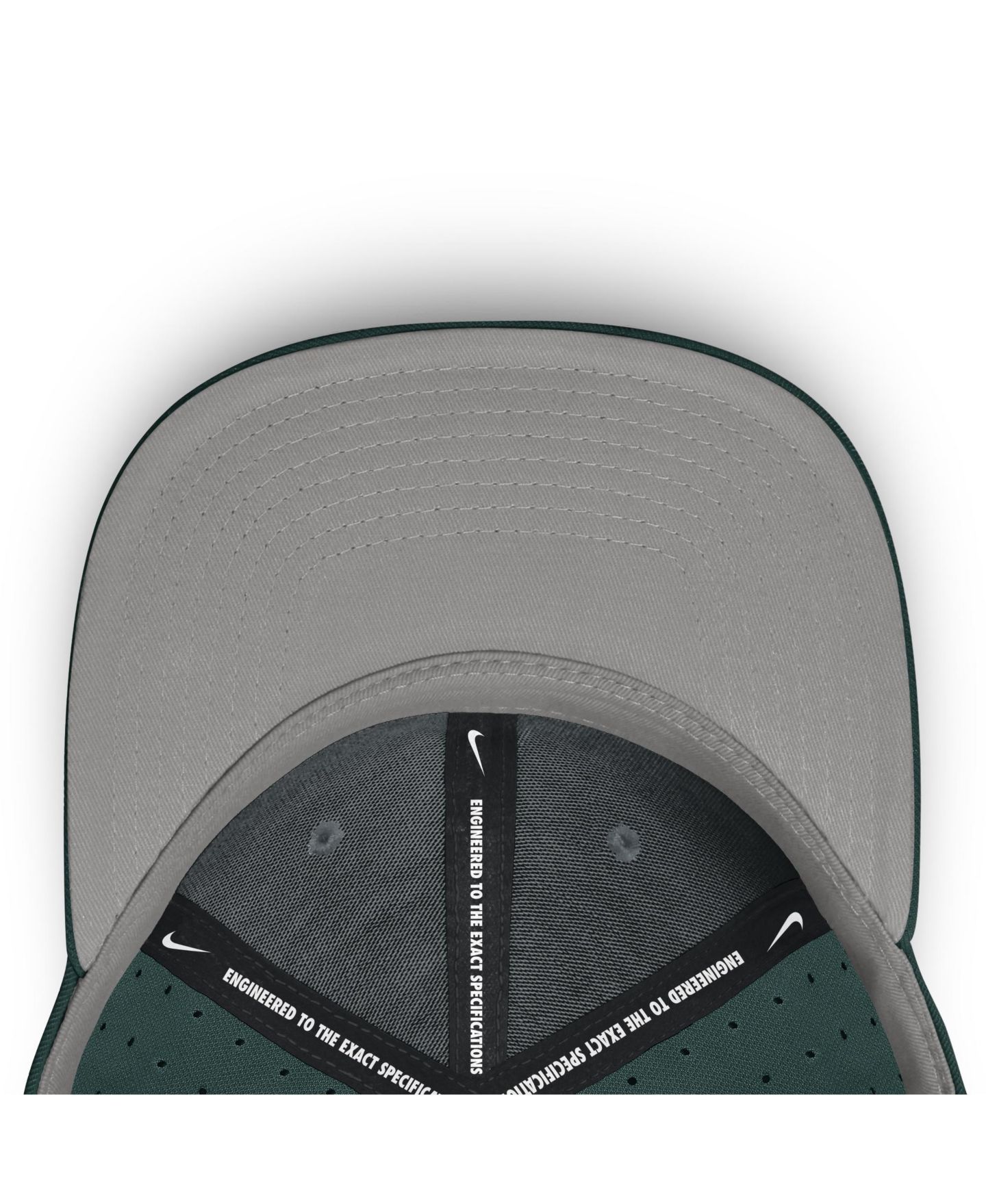 Мужская кепка Nike Green Michigan State Spartans On-Field Dugout True Performance Fitted Hat — фото 3