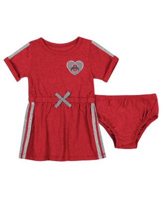 Colosseum - Baby Boys and Girls Scarlet Ohio State Buckeyes Xur Dress and Bloomer Set