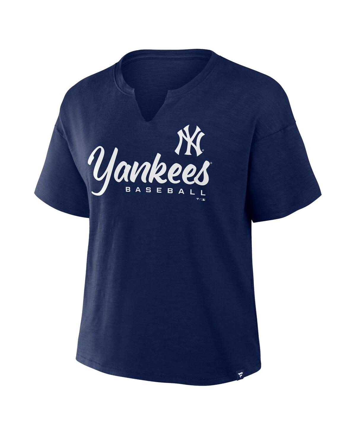 FANATICS WOMEN'S NAVY NEW YORK YANKEES FAN FAVE STADIUM SLUB T-SHIRT