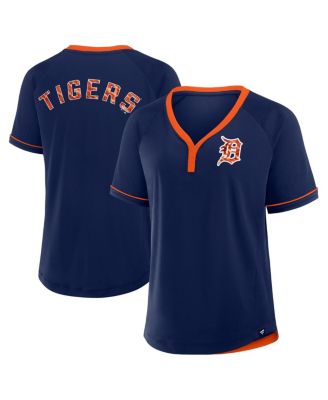 Fanatics - Women's Navy Detroit Tigers Cooperstown Collection League Diva V-Neck T-Shirt