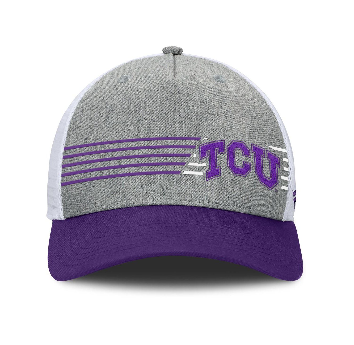 Men's Heather Gray/Purple TCU Horned Frogs Profile Trucker Adjustable Hat