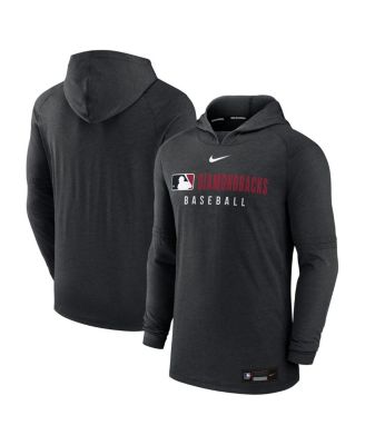 Nike - Men's&nbsp; Heather Black Arizona Diamondbacks Authentic Collection Tri-Blend Performance Pullover Hoodie