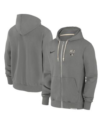 Nike - Men's Charcoal New York Mets Authentic Collection Travel Performance Full-Zip Hoodie