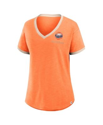 Women's Orange Houston Astros Binge Worthy Stadium Slub V-Neck T-Shirt