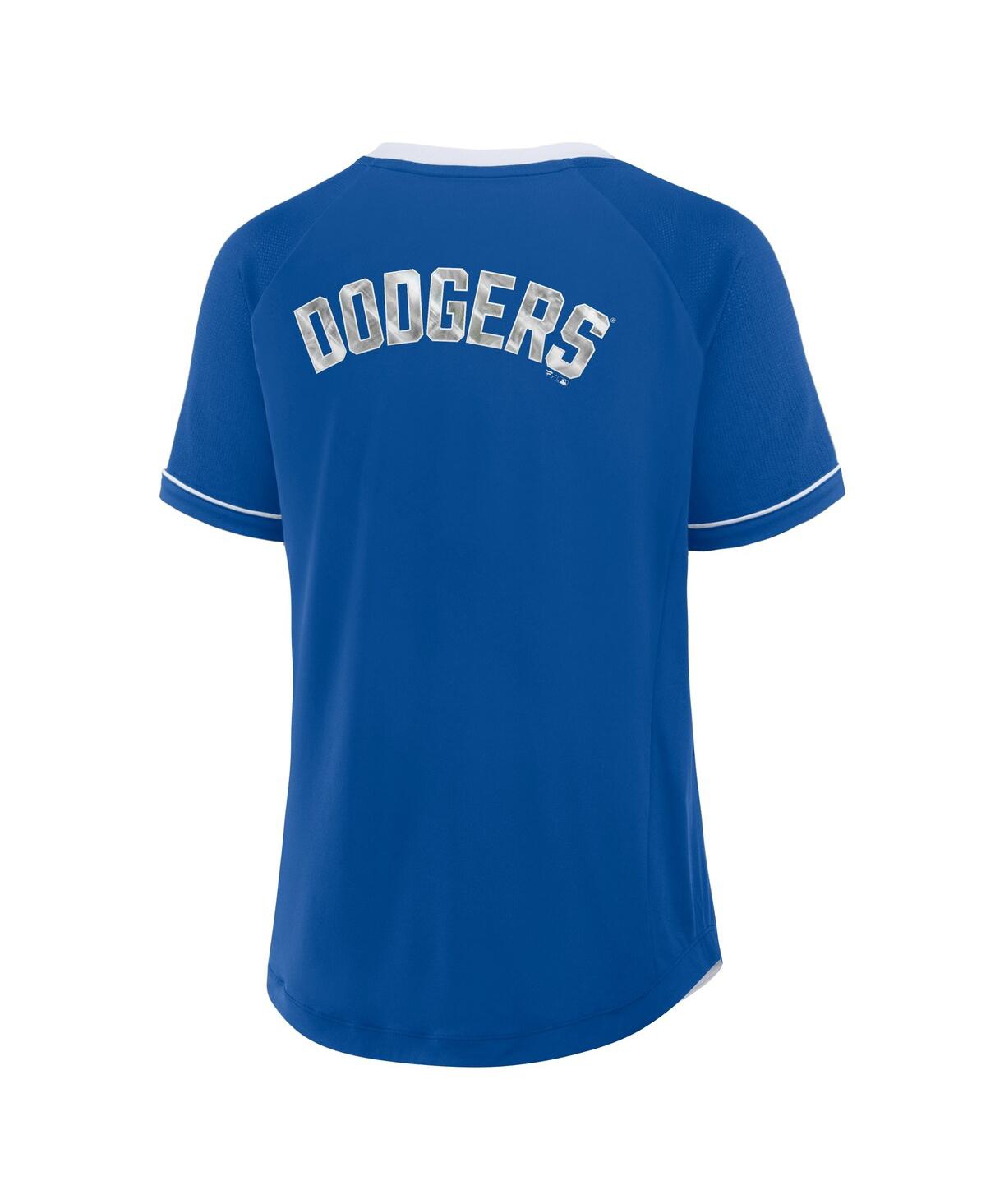 Fanatics Women's Royal Los Angeles Dodgers League Diva Star Raglan V-neck T-shirt In Royal