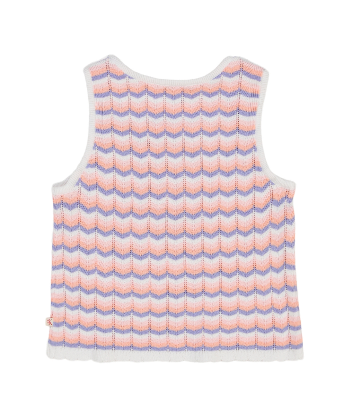 Shop Calvin Klein Big Girls Brushed Waffle Vee Tank Top In Multi