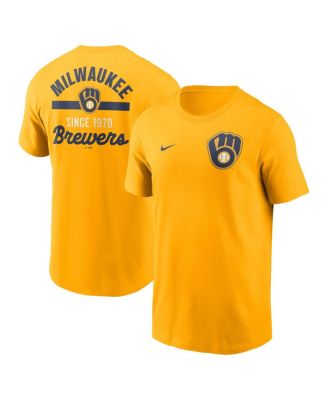 Nike - Men's Gold Milwaukee Brewers 2-Hit T-shirt
