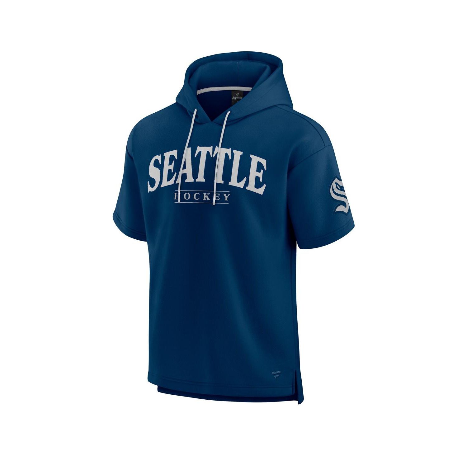 Men's Deep Sea Blue Seattle Kraken Elements Ready Short Sleeve Pullover Hoodie