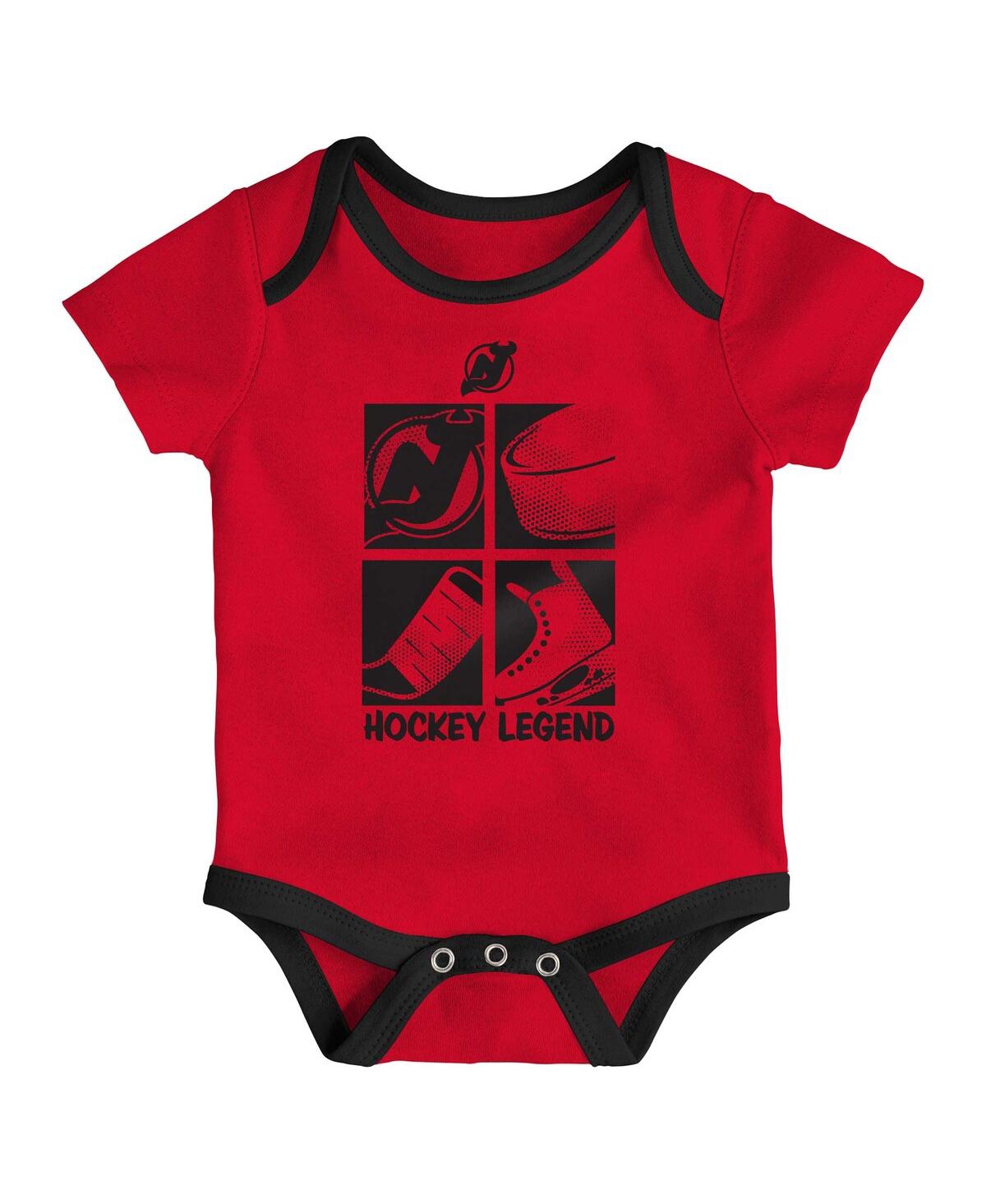 Outerstuff Baby Boys And Girls 3-piece New Jersey Devils Legend Bodysuit Set