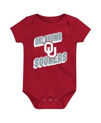 Newborn Crimson Oklahoma Sooners Sunday Comics Bodysuit 3-Pack
