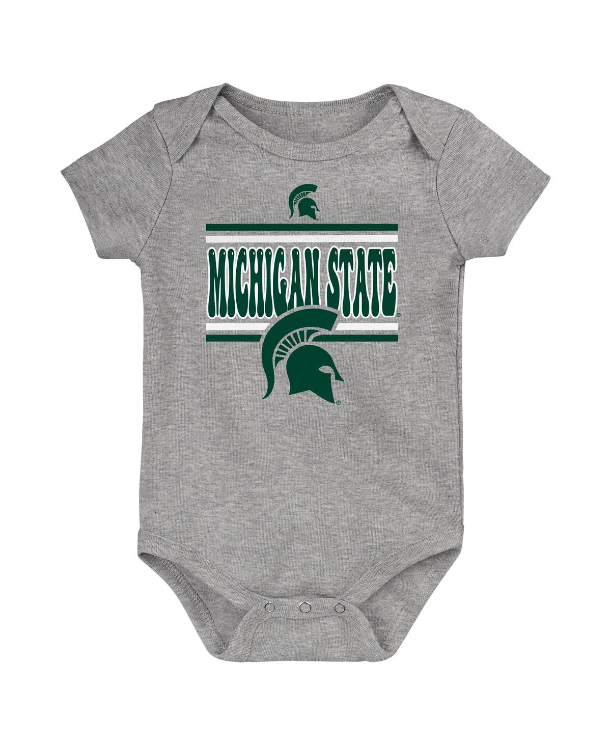Outerstuff Newborn Green Michigan State Spartans Sunday Comics Bodysuit 3-pack