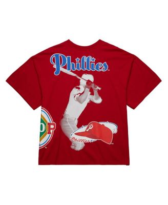 Mitchell & Ness - Men's Red Philadelphia Phillies Cooperstown Collection Logo Blast T-shirt