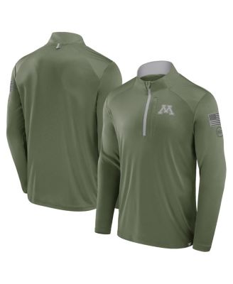 Fanatics - Men's Olive Minnesota Golden Gophers OHT Military Appreciation&nbsp;Defender Quarter-Zip Jacket