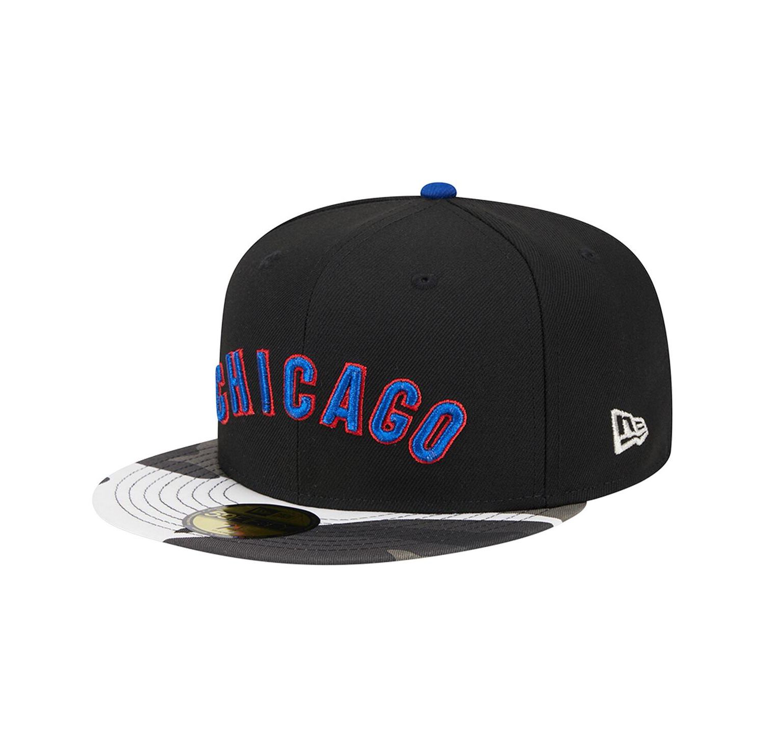 Men's Black Chicago Cubs Metallic Camo 59FIFTY Fitted Hat