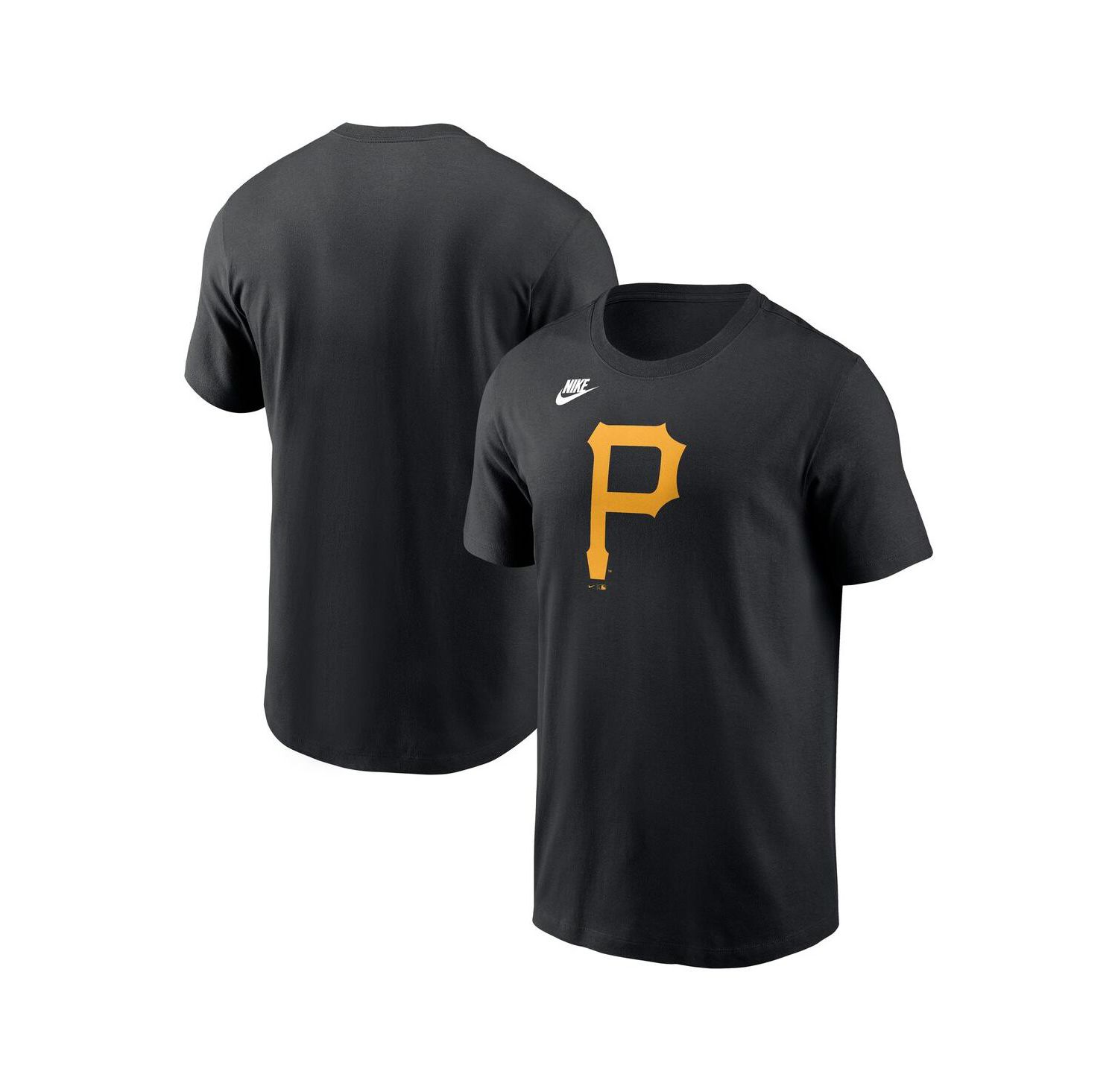 Men's Black Pittsburgh Pirates Cooperstown Collection Team Logo T-Shirt