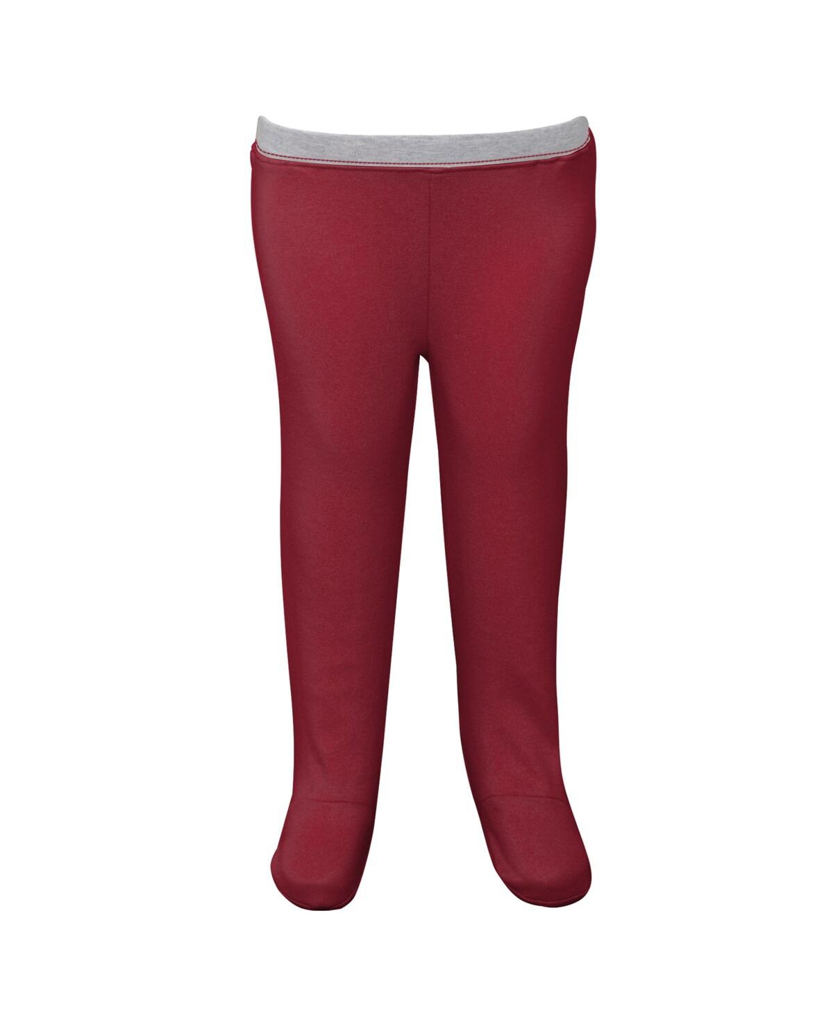Outerstuff Baby Boys And Girls 3-piece Crimson/white Oklahoma Sooners Dream Team Raglan Long Sleeve Bodysuit, H In Crimson,white