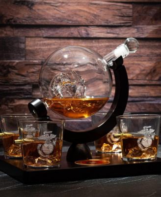 U.S. Marine Globe Whiskey Decanter Set