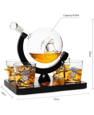 U.S. Marine Globe Whiskey Decanter Set