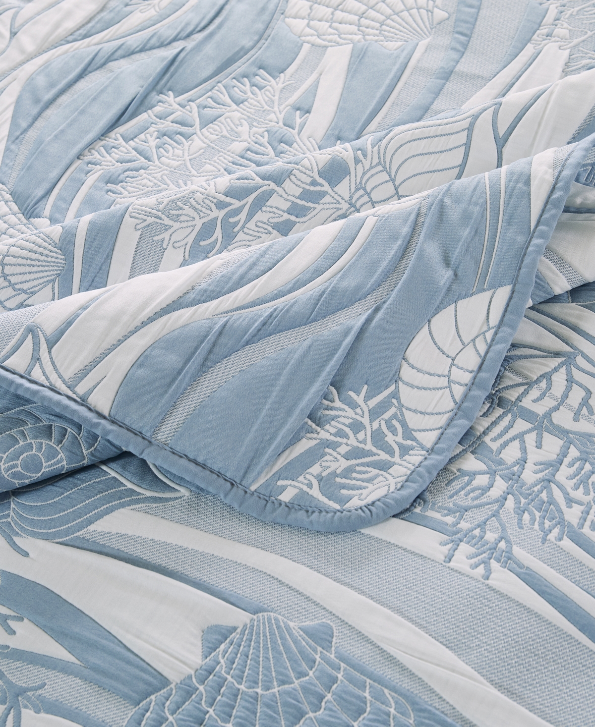 Greenland Home Fashions Dover Reversible Matelasse 3-pc. Coverlet Set, Full/queen In Tidal Blue
