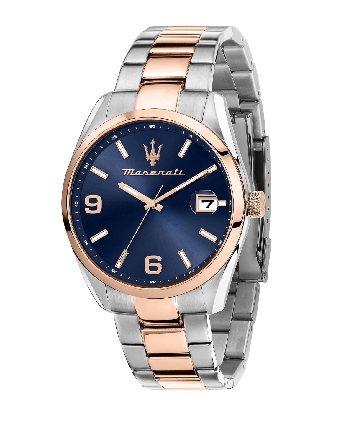 Men's Date Two-Tone Metal Band Watch, 43mm - Two-Tone