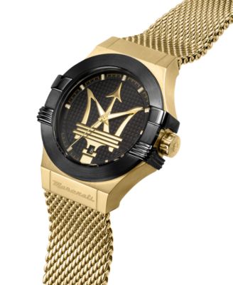Men's Date Gold Metal Band Watch, 42mm