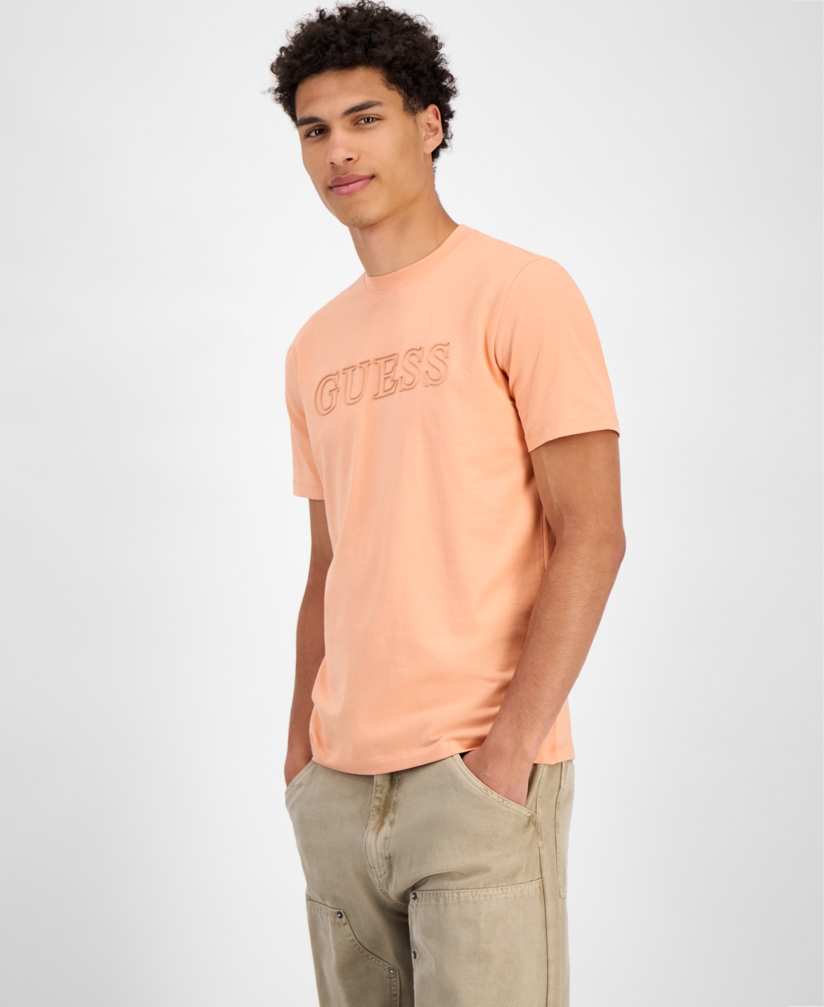 Guess Men's Alphy Short Sleeves T-shirt In Orange