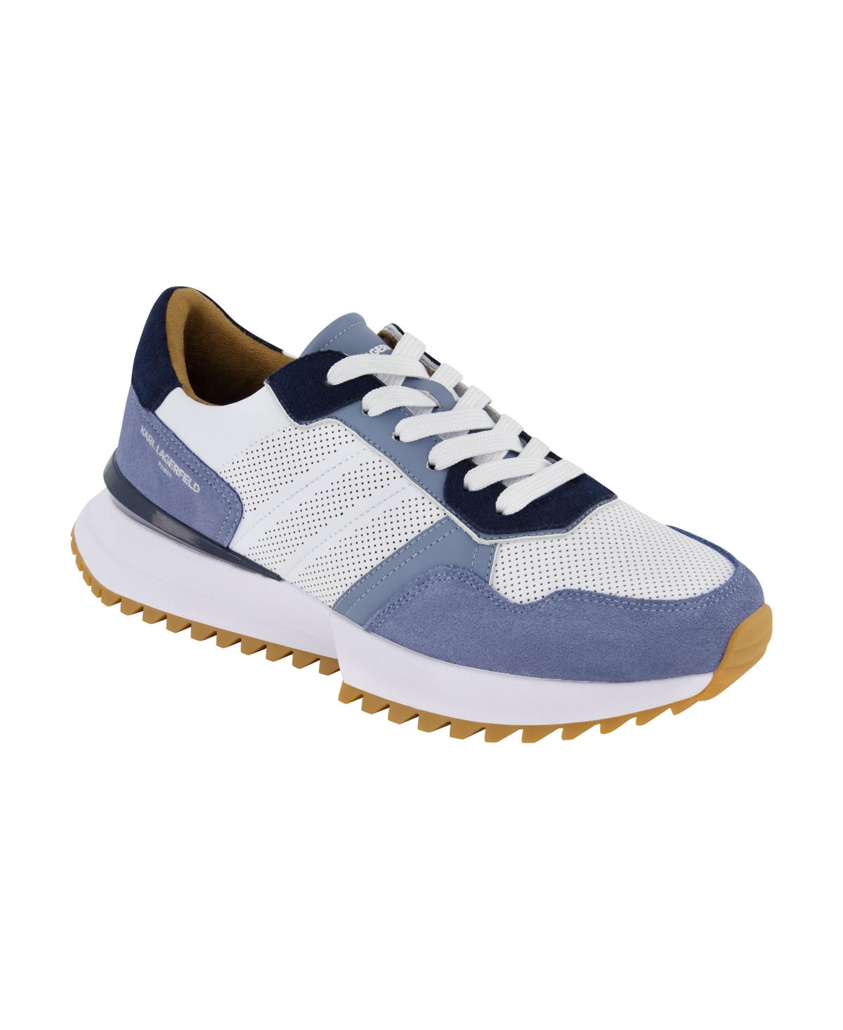 Men's Perforated Running Sneakers - Blue