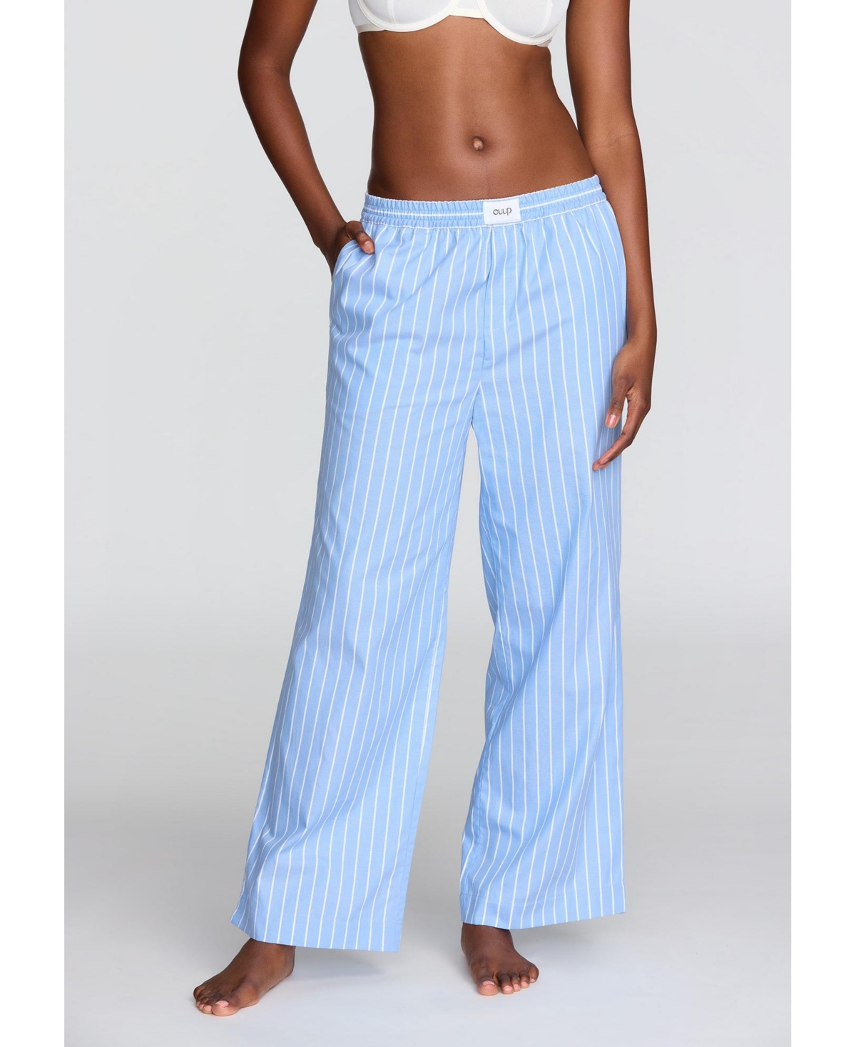 Women's The Lounge Pant- Cotton - Ocean stripe