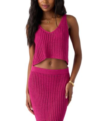 Juniors' Cropped Crochet Tank Top Cover-Up