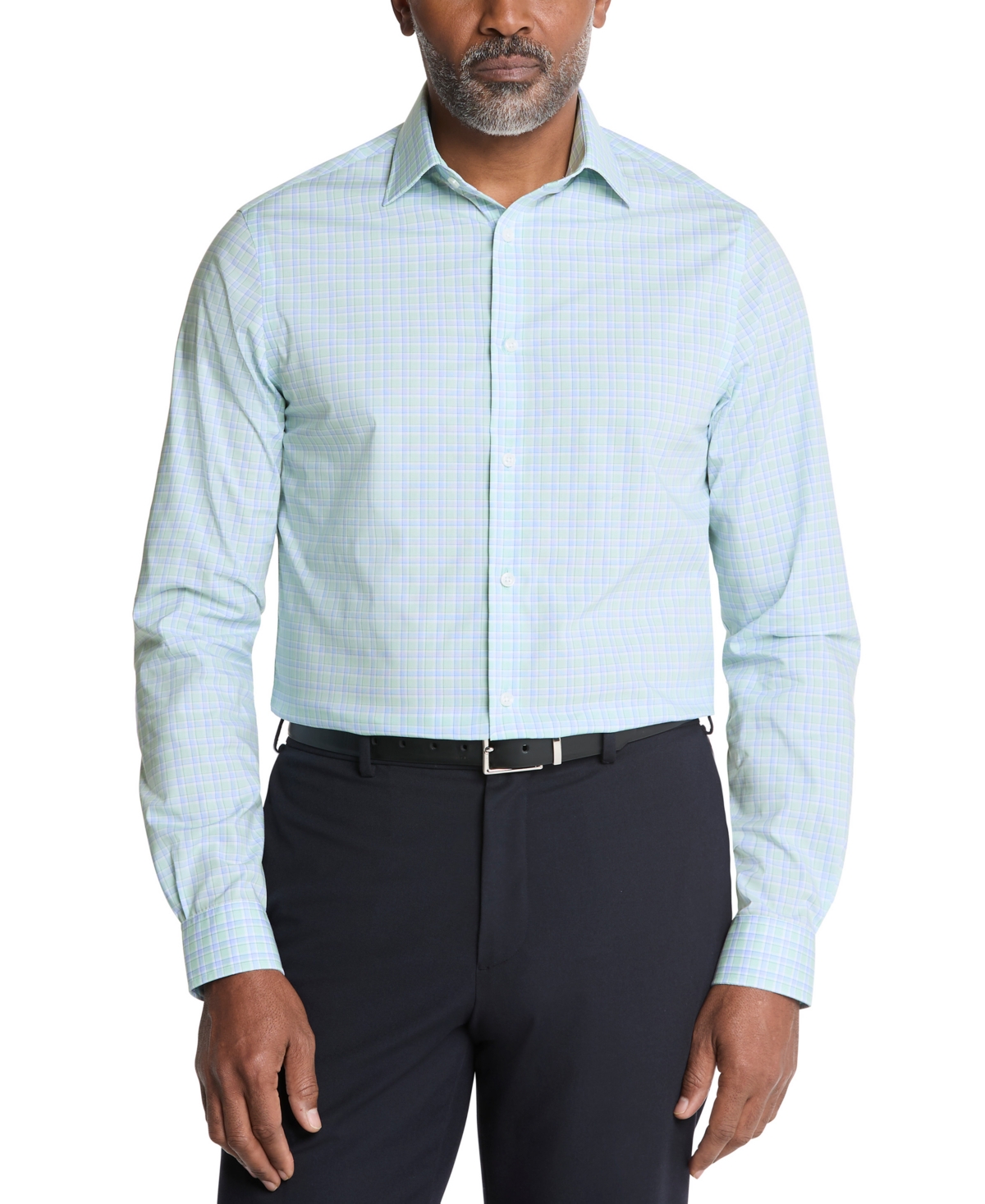 Michael Kors Men's Regular-Fit Check Dress Shirt - Jade Multi