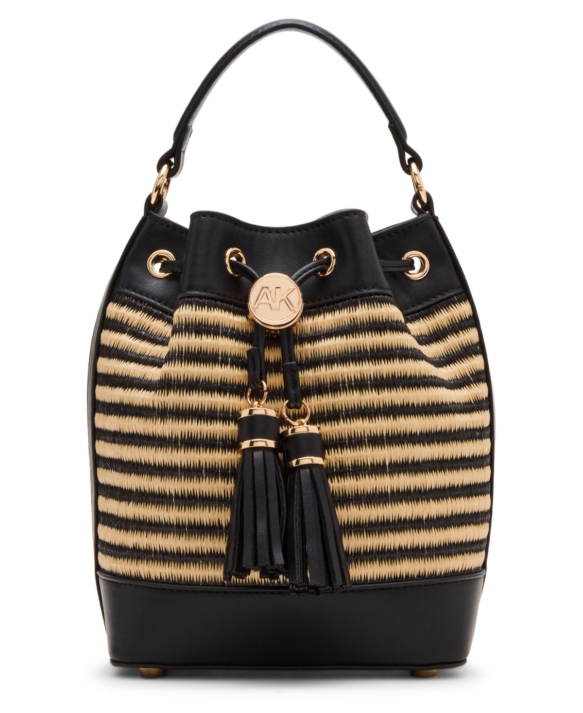 Convertible Strap Small Bucket Bag - Black