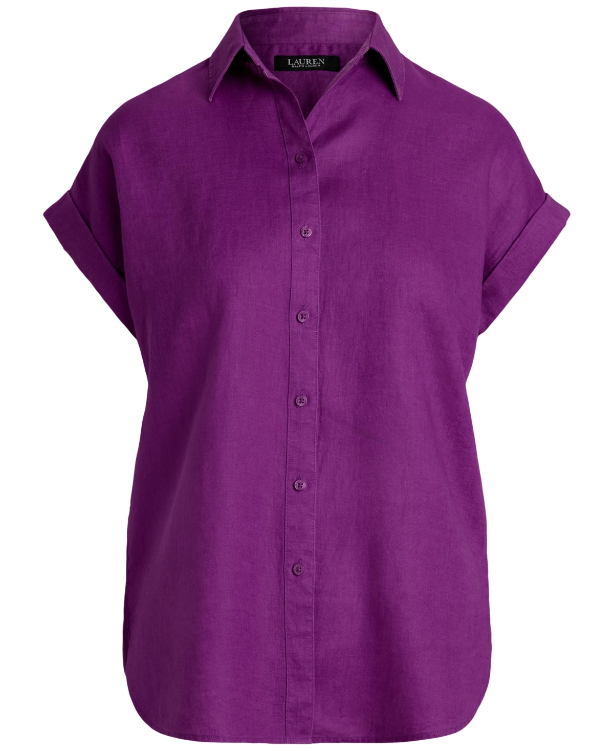 RALPH LAUREN DOLMAN-SLEEVE 100% LINEN SHIRT, REGULAR & PETITE 