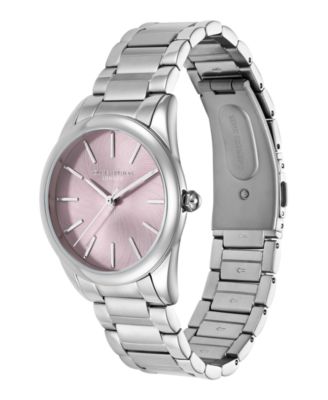 Women's Glowful Silver Tone Stainless Steel Bracelet Watch, 34mm