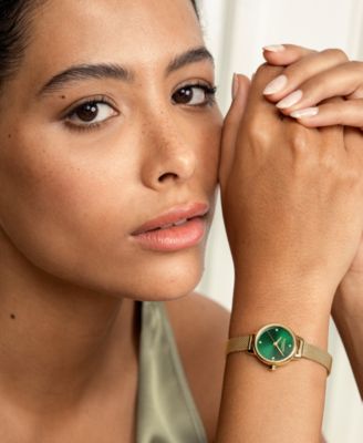 Women's Mini Classic Gold Tone Stainless Steel Mesh Bracelet Watch, 23mm