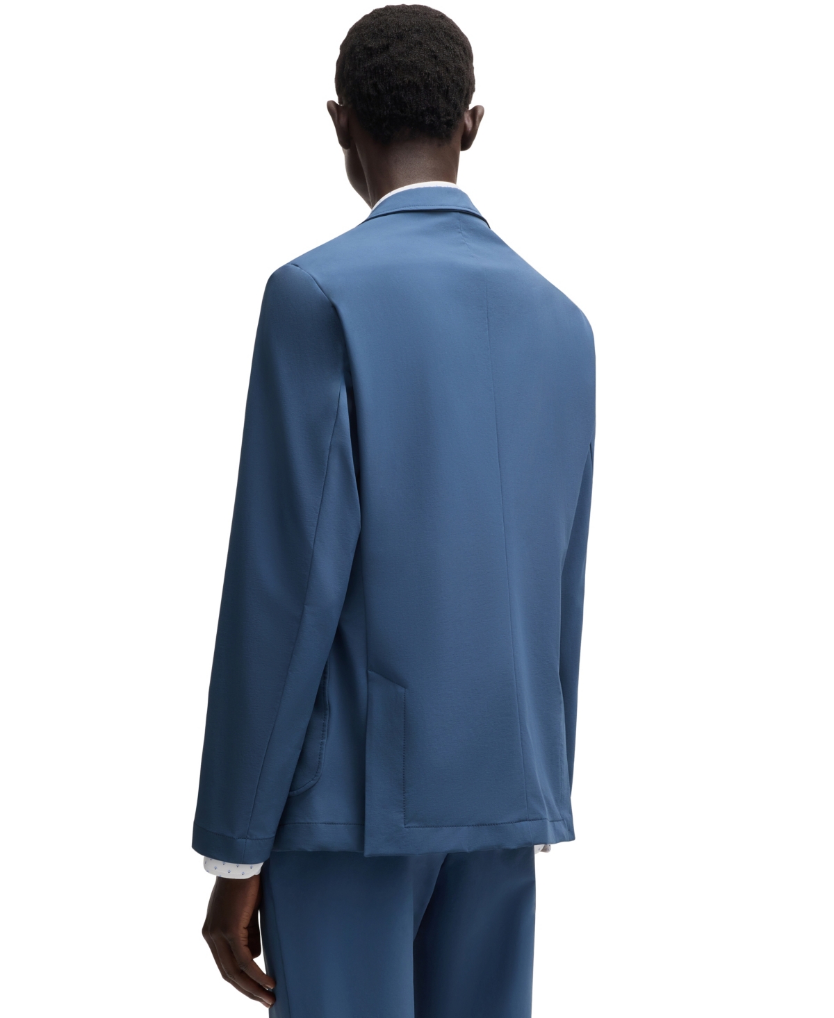 Hugo Boss Single-breasted Blazer In Open Blue