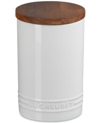 Stoneware Signature Canister with Wood Lid, 26-Oz.
