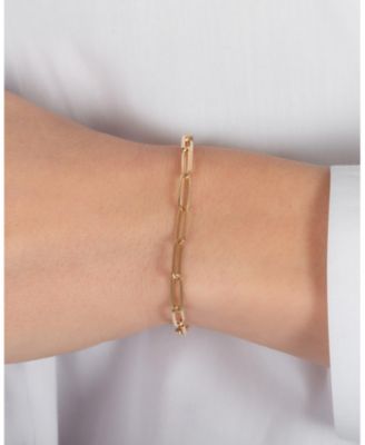 14k Gold Large Paper Clip Bracelet