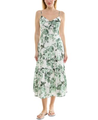 Trixxi - Juniors' V-Neck Bow-Front Sleeveless Midi Dress