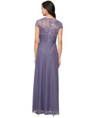 Women's Embellished Short-Sleeve Gown