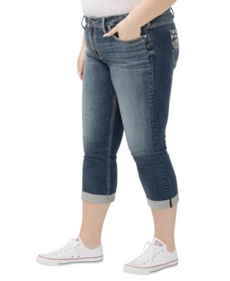 Plus Size Suki Mid Rise Curvy Fit Capri Jeans