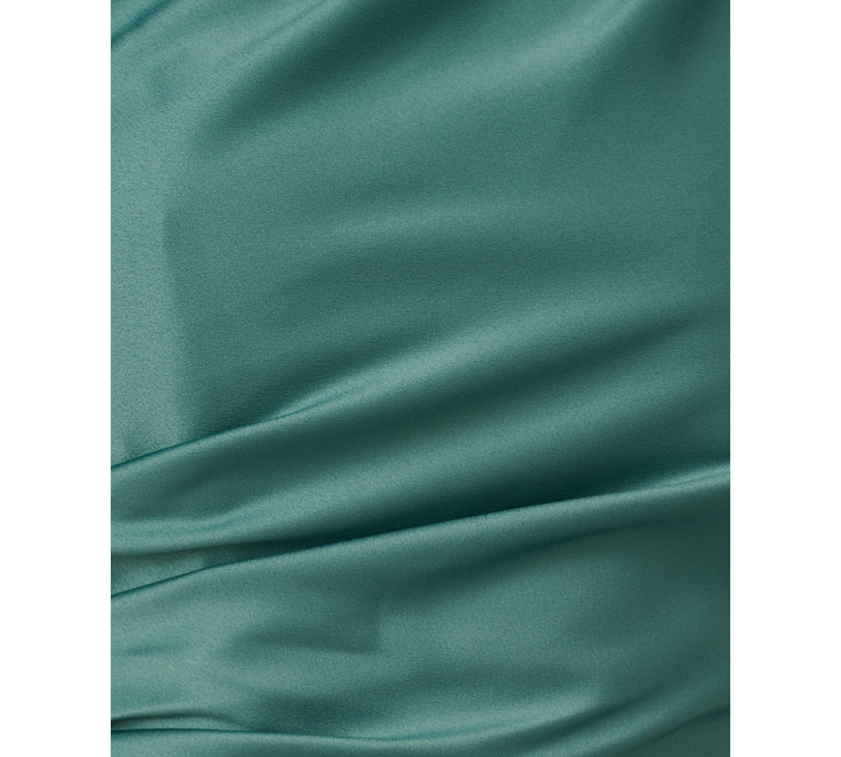 Adrianna Papell Petite One-shoulder Satin Gown In Greenslate