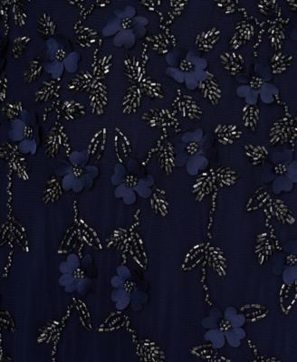 Women's V-Neck Beaded Sleeveless Gown