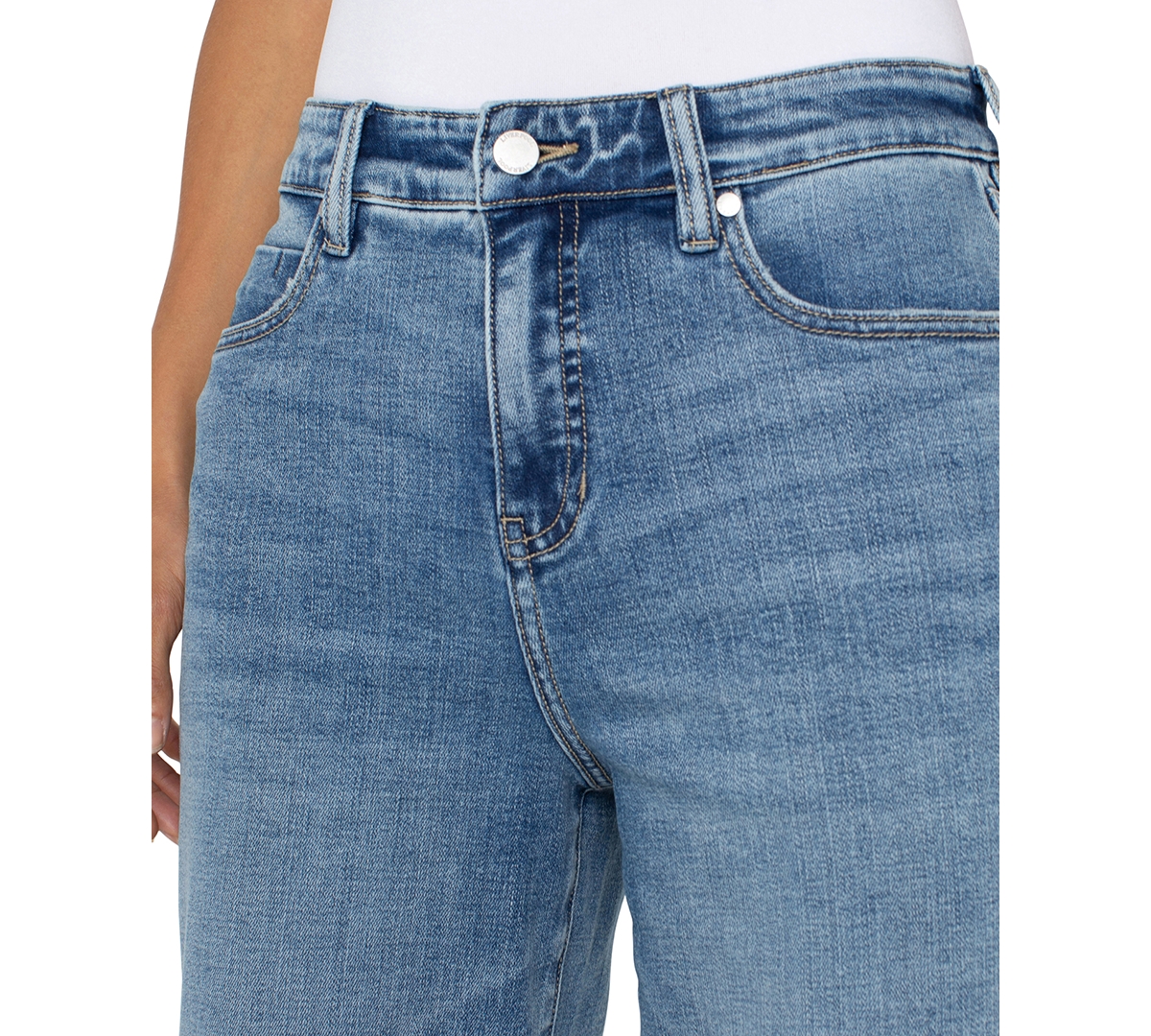 Liverpool Los Angeles Petite Stride High-rise Wide-leg Jeans In Carbon Canyon