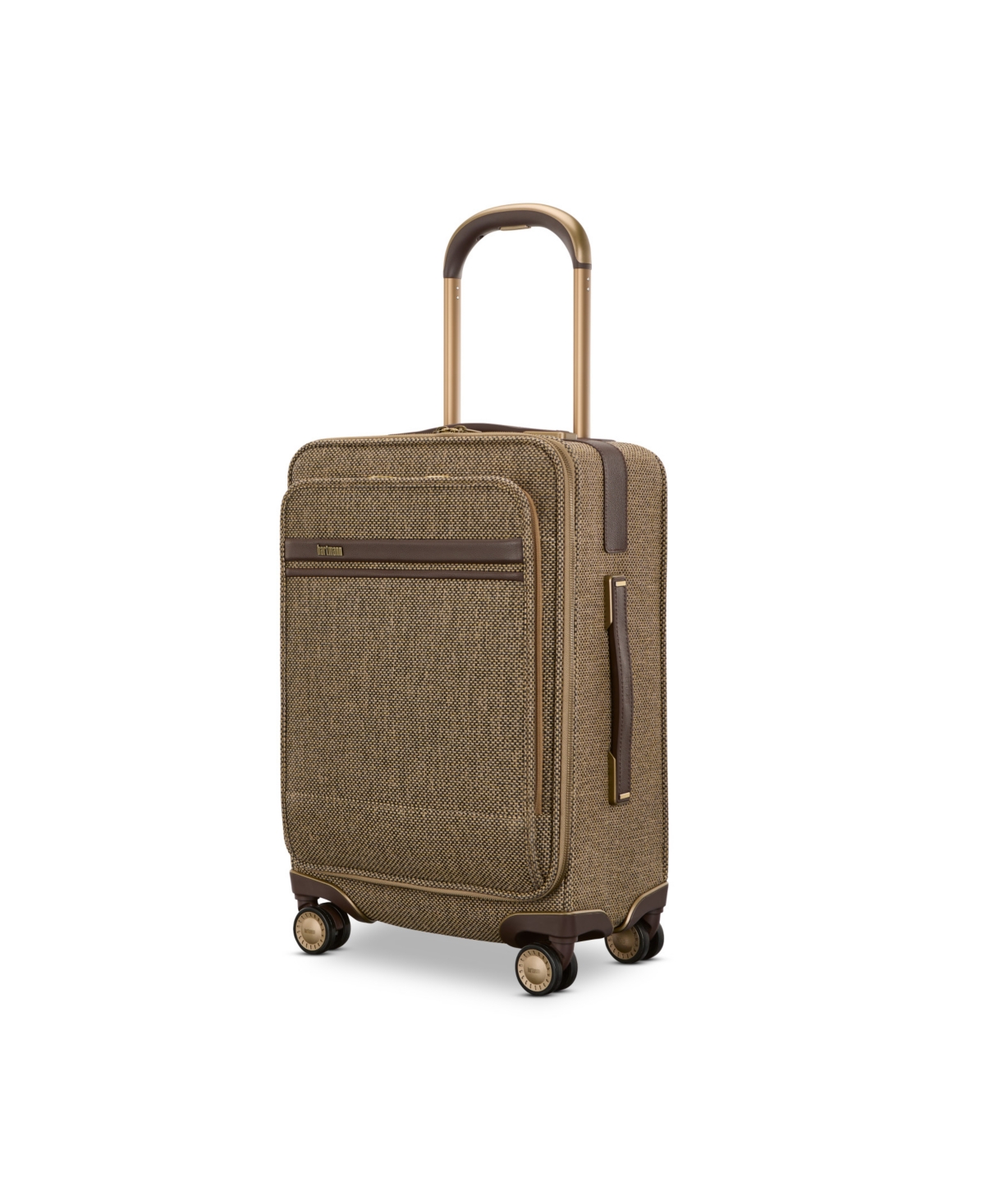 Tweed Global Carry-On Luggage - Tweed/ Natural Leather