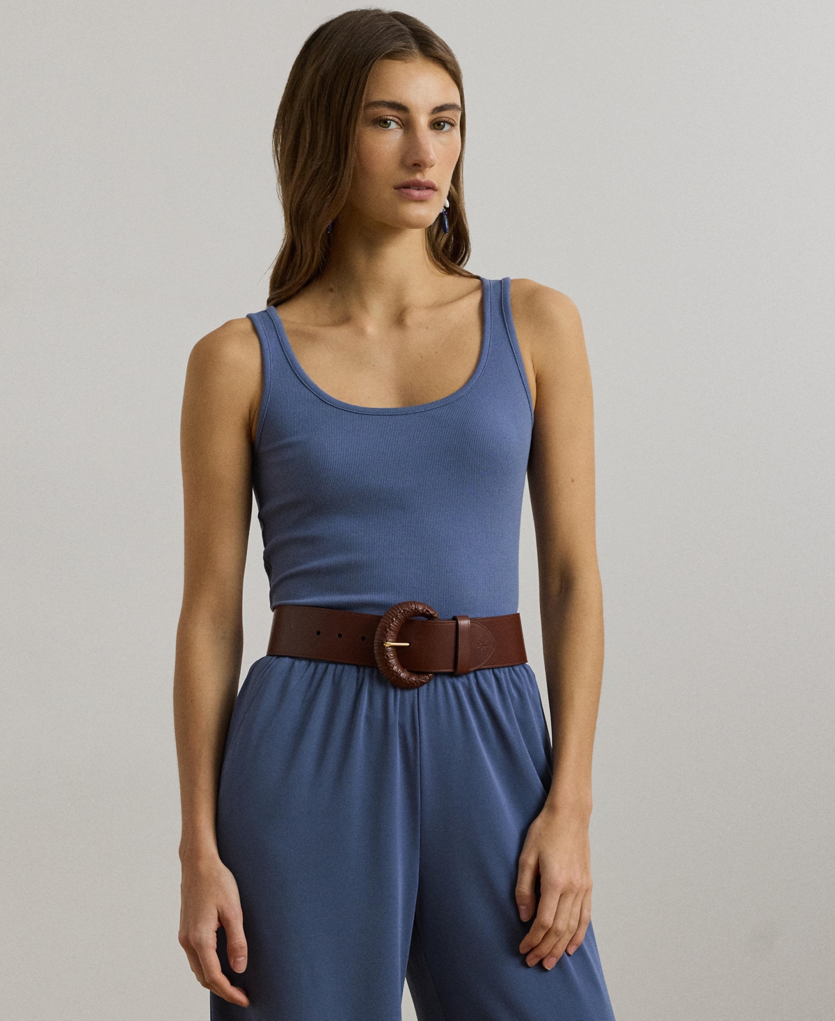Women's Stretch Cotton Tank Top - Lime Chartreuse
