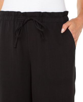 Petite Cropped Pull-On Wide-Leg Pants