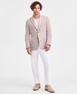 Men's Classic-Fit Stretch Oatmeal Knit Sport Coat