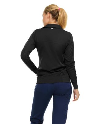 Women's Scrub Jackets for Woman, Zip Front Nurse Jacket, 4-Way Stretch Fabric Warm Up Coat Pewter X Large